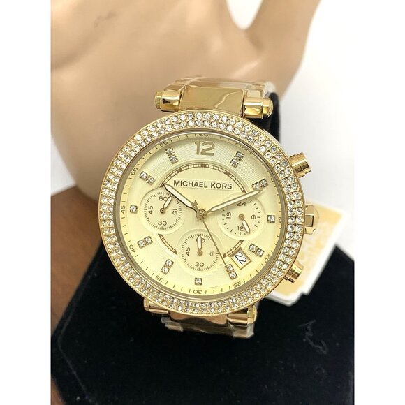 Michael Kors Women's Watch MK5354 Parker Quartz Chronograph Gold Steel 39mm - Picture 1 of 15